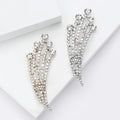 Tapered Crystal Spray Brooch with Draped Chain Fringe view 3