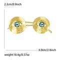 Round Eyeglasses Brooch With Textured Frames And Blue Lenses view 6