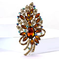 Large Crystal Branch Brooch with Faceted Stones for Jackets and Scarves view 4