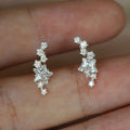 Gold and Silver Tone Star CZ Climber Crawler Earrings view 6