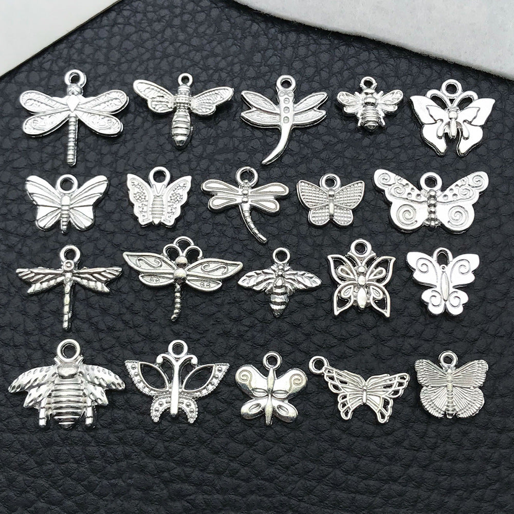 Zinc Alloy Insect Bee Butterfly Dragonfly charm pendants for DIY earrings necklaces bracelets