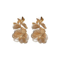 Layered Metal Petal Cluster Drop Earrings Fashion Jewelry view 5