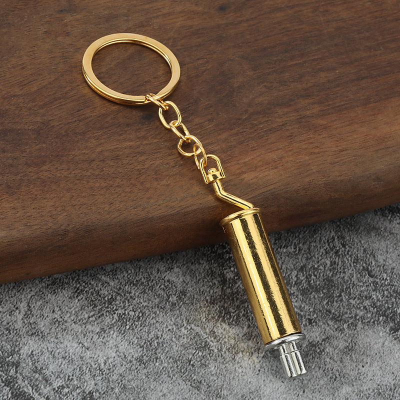 Exhaust Pipe Metal Keychain Creative Car Modification Gift Pendant