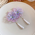 Pastel Thread Flower White Teardrop Earrings Fashion Jewelry view 6
