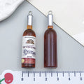 Resin Red Wine Bottle Charm Pendant for DIY Earrings Bag Decor Keychain Jewelry