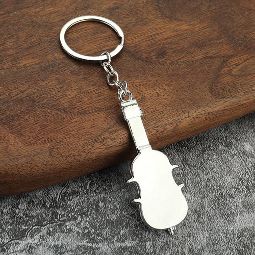 Creative Guitar Zinc Alloy Music Instrument Keychain Gift Pendant