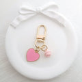 Enamel Heart Bell Keychains Gold Lobster Clasp 4 Colors view 5