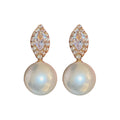 Crystal Geometric Pearl Look Drop Earrings in Three Shapes view 5