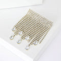 Square Crystal Mesh Fringe Brooch in Gold and Silver view 2