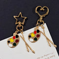 Gold Palette Paintbrush Keychains Star Heart Clasp Styles view 1