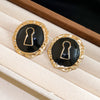 Black Keyhole Studs