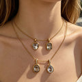 Gold Tone Chain And Five Detachable Geometric Pendant Components view 4
