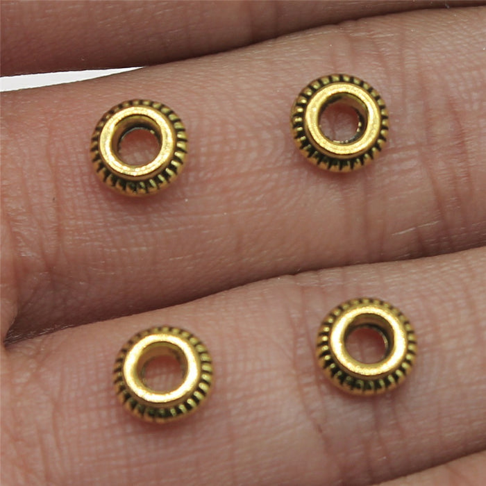 Ridged Ring Metal Spacer Beads in Three Vintage Finishes