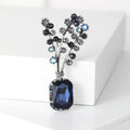Crystal Bouquet Vase Brooch Emerald Green or Deep Blue view 4