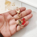 Crescent Moon Cat Dried Flower Resin Keychains 3 Colors view 3