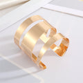 Gold Tone Wide Openwork Cuff Bracelets in Four Geometric Designs view 3