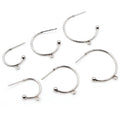 Open C Hoop Earring Findings With Hanging Loops in Silver Tone view 3