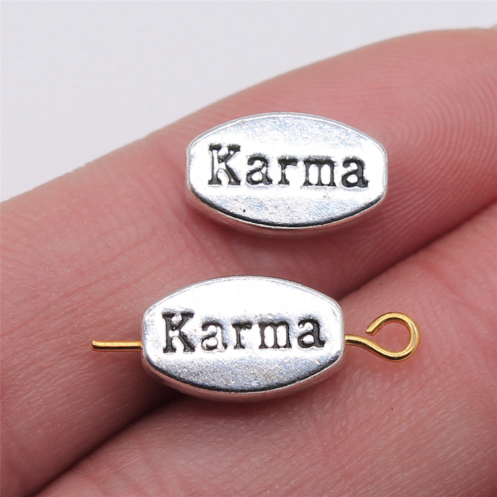 8x13mm 1.6g Antique Silver Zinc Alloy Karma Loose Metal Beads for Bracelet Necklace Jewelry Making