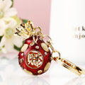 Jeweled Round Fortune Pouch Keychains in Three Pictured Colors view 12