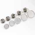 Round Flat Pad Pin-Back Brooch Blanks in a Silver Tone view 5