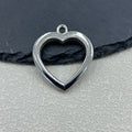 Heart Photo Frame Charm Keychain Silver Tone Metal With Split Ring view 2