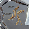 Multi-Strand Ball Chain Tassel Drop Stud Earrings Metal view 2