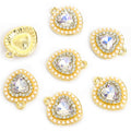 Faceted Crystal Heart Halo Charm Collection for Jewelry Making view 12
