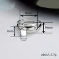 Silver Tone Zipper Ring With Polished Raised Center Detail view 4