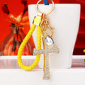 Jeweled Cross Keychains in Eight BV Colors plus One Plain Crystal Style view 4