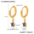Gold Huggie Hoops Colored Star Glass Drill Charm Drops view 7