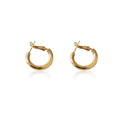 Polished Gold Tone Chunky Round Hoop Earrings For Women view 5