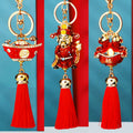Mixed Wealth God Double Fish and Ingot Tassel Keychains in Four Styles view 6