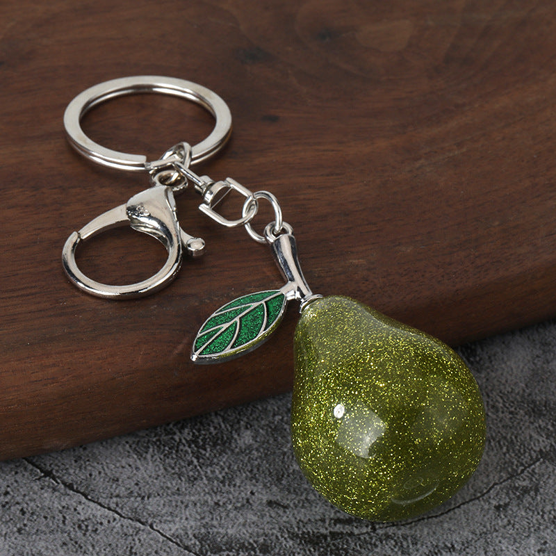 Cute Resin Pear Fruit Keychain for Car Keys, Bags and Daily Accessories