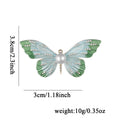 Pink Red Butterfly Crystal Pearl Look Two Designs Metal Brooch Pin view 2