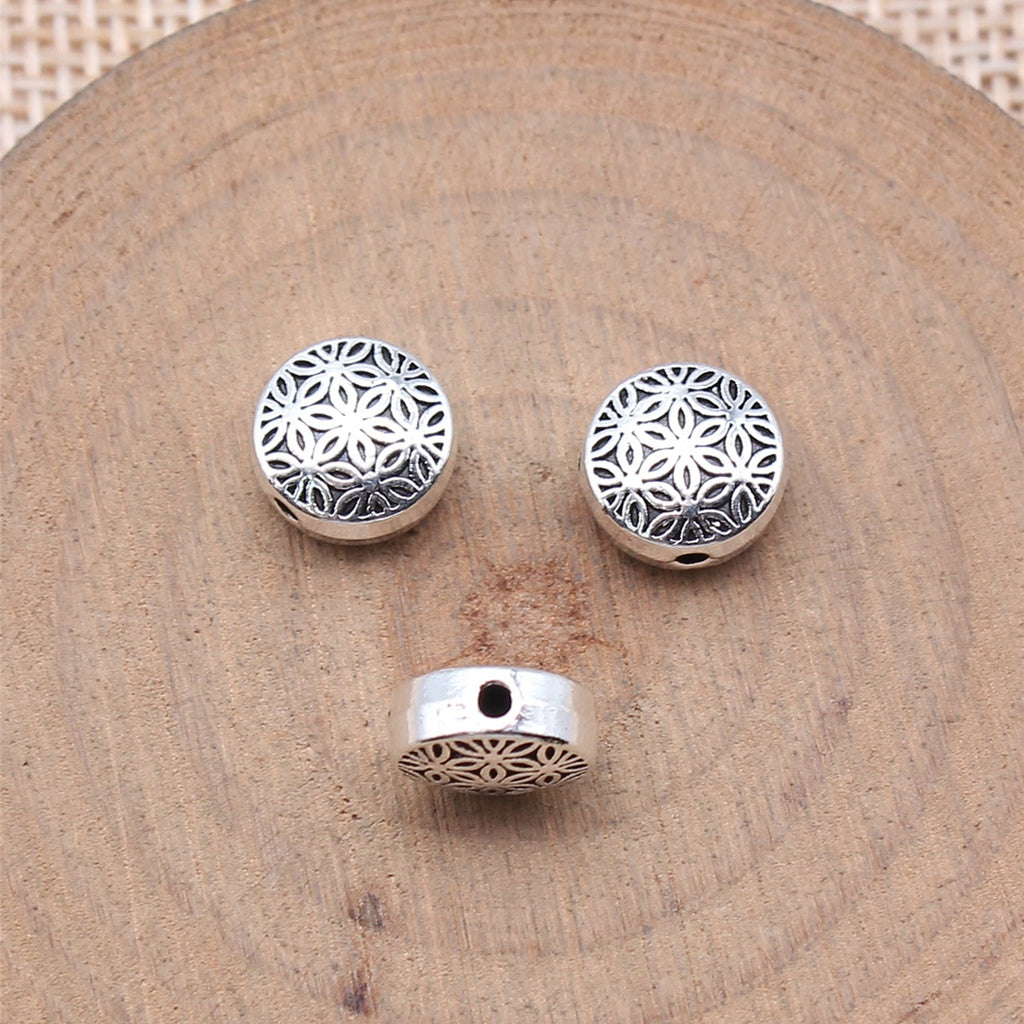 9x9mm 1.5g Multicolor Zinc Alloy Round Flower Spacer Beads for Bracelet Necklace DIY Jewelry Making