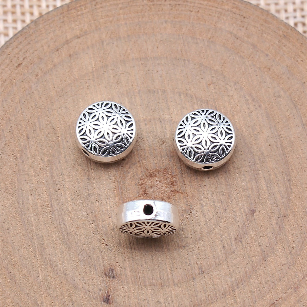 9x9mm 1.5g Multicolor Zinc Alloy Round Flower Spacer Beads for Bracelet Necklace DIY Jewelry Making