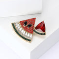 Crystal Watermelon Slice Brooch Pink and Red Flesh view 3