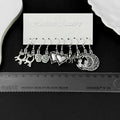Five-Pair Antique Silver Halloween Hook Earring Set view 3