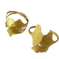 Metal Ginkgo Leaf Open Cuff Bracelet Silver Gold 2 Colors view 5