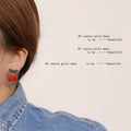Red Textured Cherry Stud Earrings Sage Green Bow Tops view 2