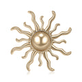 Wavy Sun Brooch with Polished Dome Center Decorative Metal Pin view 5