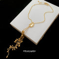 Metal Branch Fringe Pendant Necklace in Gold and Silver Tone view 4