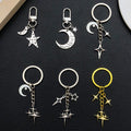 Cross Moon Star and Celestial Metal Keychain Collection view 2