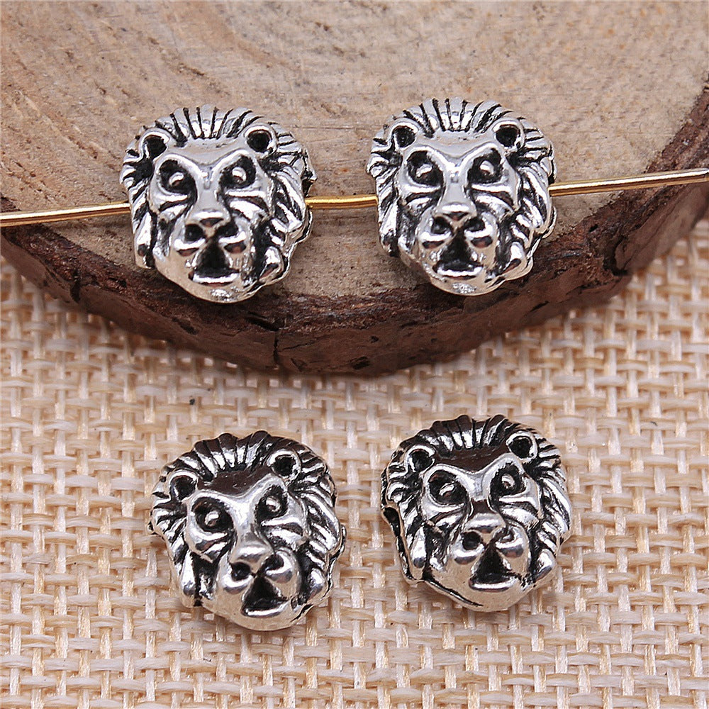 12x11x6mm 2.4g Antique Silver Zinc Alloy Lion Loose Metal Beads for Bracelet Jewelry Making