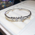 Pave Stone Metal Bangle Bracelets Six Gold Silver Styles view 6
