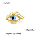 Blue Eye Crystal Eyelash Brooch in Gold or Black Finish view 6