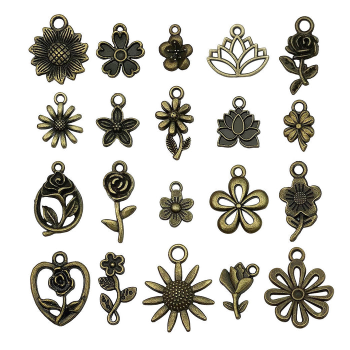 Gold-Tone Sunflower Metal Charms with 25 Listed Options
