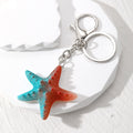 Gradient Resin Starfish Split Ring and Clip Keychains view 6