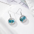 Round Resin Dried Flower Drop Earrings Gold Silver 6 Styles view 5
