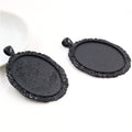Floral Oval Pendant Tray Jewelry Making Components view 4